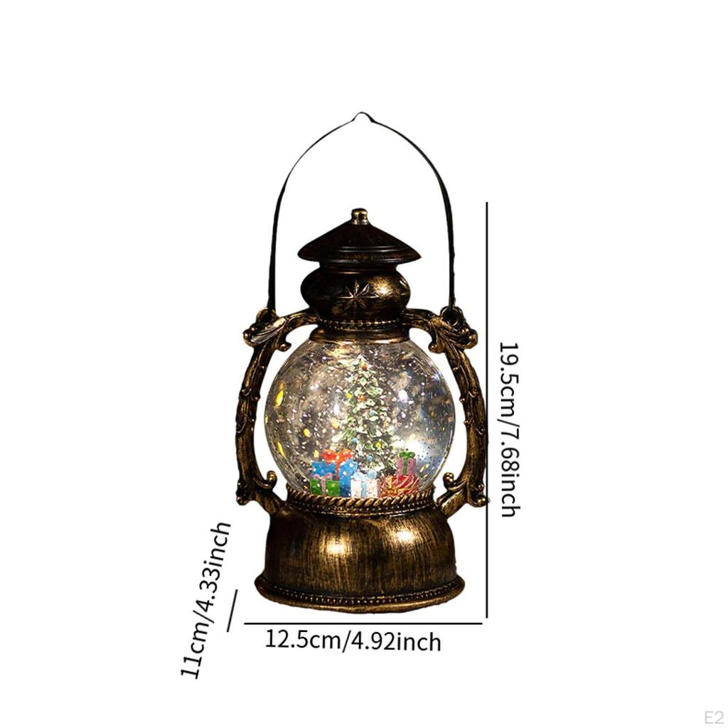 Christmas Music Box Figurine Portable Kids Gift Decor Lighted Globe Lantern