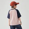 Duoduojia Boys' Soft Cotton American Retro Color Block Raglan T-Shirt