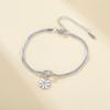 Teamer Daisy Charm Bracelet Stainless Steel Forever Knot Double Layer Snake Chain For Women Girls Trendy Flower Pendant Jewelry