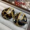 Echtgold-galvanisierte Ohrringe mit Leopardenmuster-Kreisverschluss, modischer, leichter Luxus, High-End