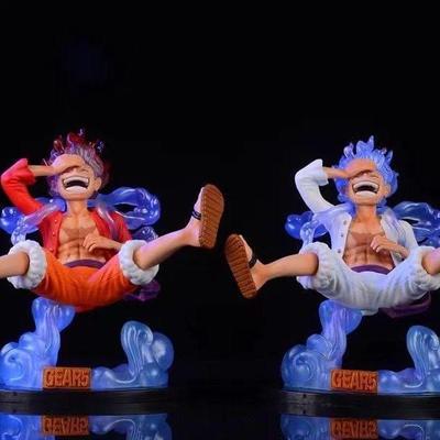 Anime Jednodílná figurka Luffy Gear 5 akční figurka Sluneční bůh Luffy Náhradní hlava Nika může být osvětlena Hračka pro panenky z PVC