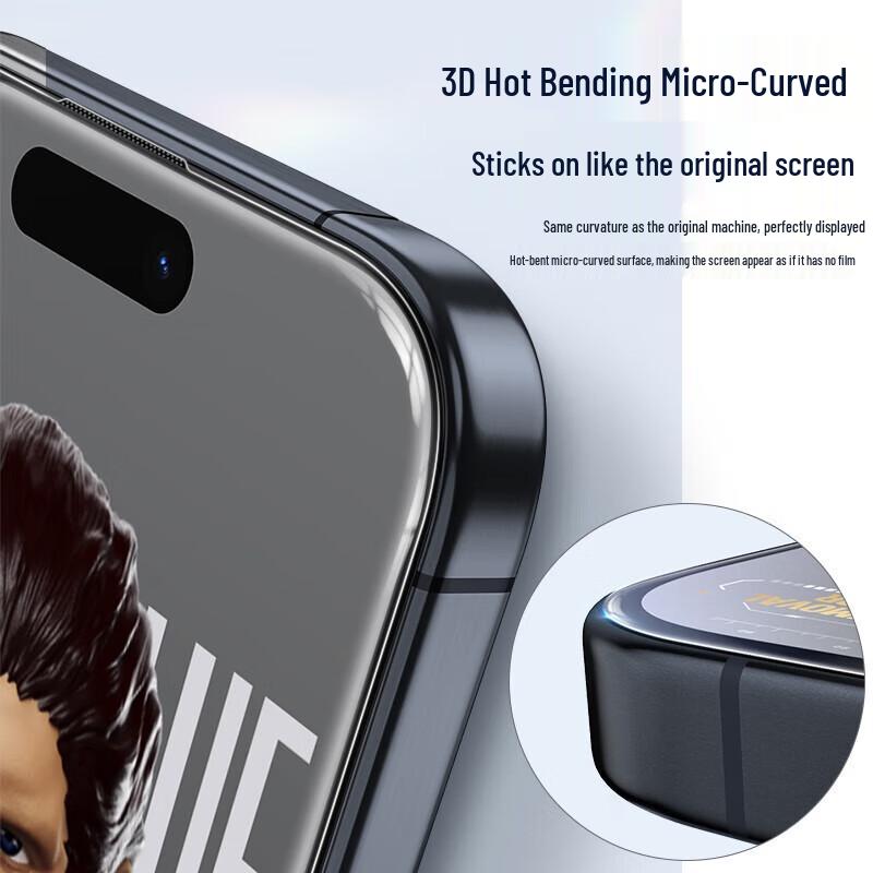 iPhone 15 Pro Tempered Glass Screen Protector with Application Kit