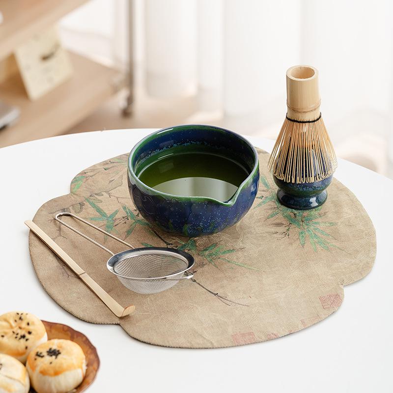 Handmade Japanese Matcha Ceramic Tea Bowl and Bamboo Whisking Tool