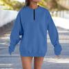 Women's Fashionable, Casual, Comfortable, Round Neck, Zipper, Long Sleeve, Warm Sweatshirt