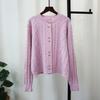 Retro twist gentle wind knitted cardigan autumn and winter new design sense loose soft waxy sweater jacket women