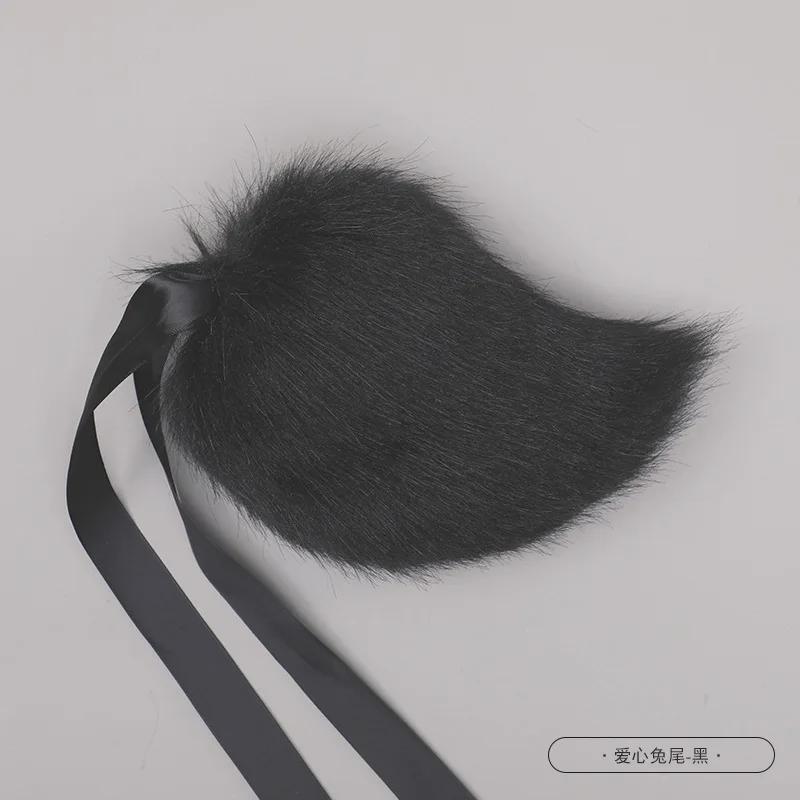 

Kawaii Rabbit Tail Plush Faux Fur Rabbit Tail Cosplay Costume Props Bunny Tail for Halloween Party Role Play JK Girl Anime Tails One Size
