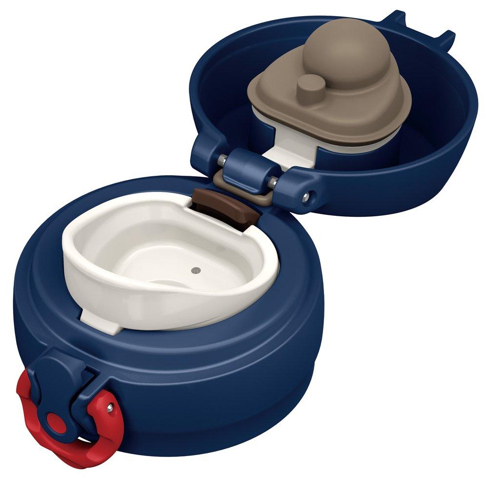 Thermos-Wasserflasche, vakuumisoliert, mobiler Becher, offen, rot, kariert, RC [One-Touch-Typ] 0,5 l JNL-502G