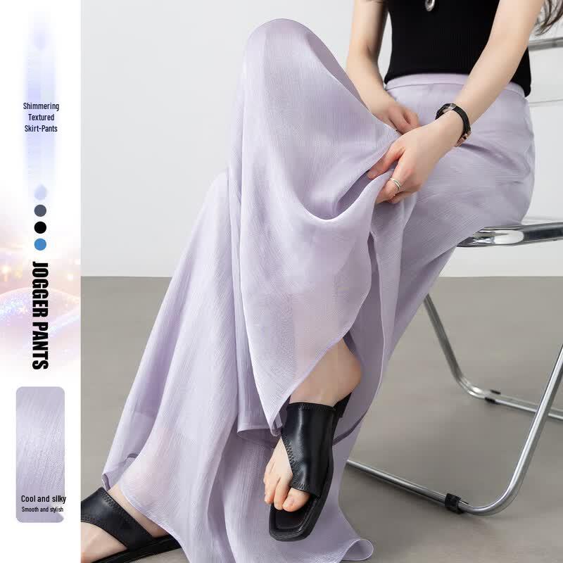Women s Shimmering Flowy Wide-Leg Pants S
