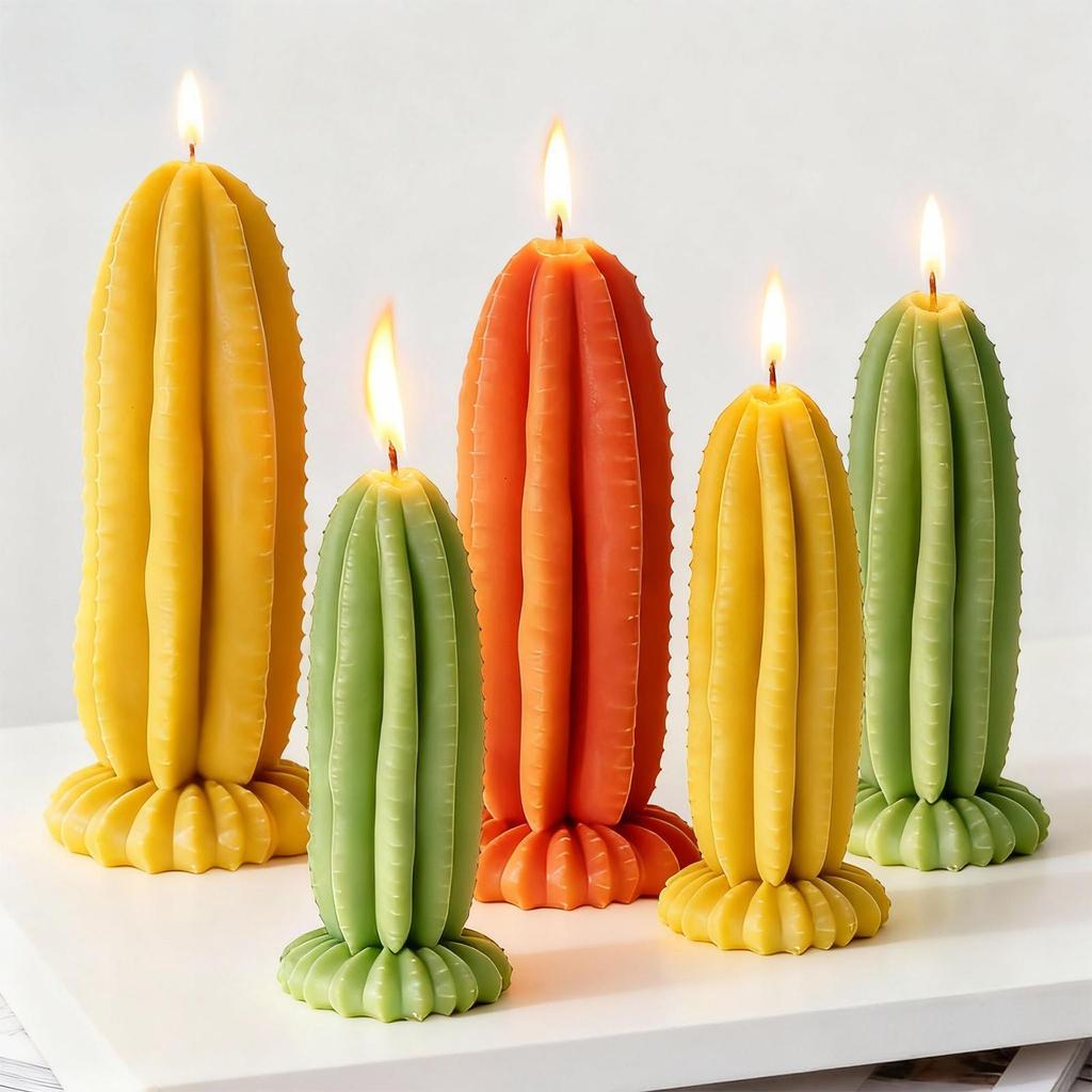 3D Cactus Silicone Candle Mold Realistic Novelty Reusable Candle Making Mold Cactus Shaped Handmade Candles Mold gift for friend