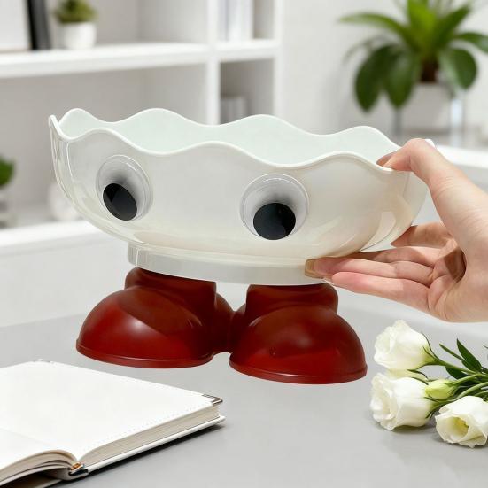 Cartoon Fruit Plate Large Capacity Wide Mouth Fruit Bowl Multi-Functional Decorative Snack Tray for Home Living Room