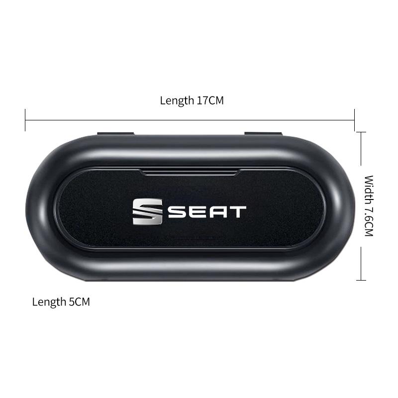 1Pcs Car Sun Visor Glasses Storage Box Holder Organizer Accessories For SEAT Leon Ibiza MK2 MK3 5F 6L 6J FR Ateca Altea