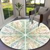 1pc Quiet Pale Rabbit Forest Printed Chair Rug for Home Office Use, Living Room Kitchen Game Room Round Carpet