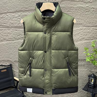 Gilet caldo alla moda per uomo, giacche spesse senza maniche, cappotti con cerniera, taglie forti, gilet invernale da uomo