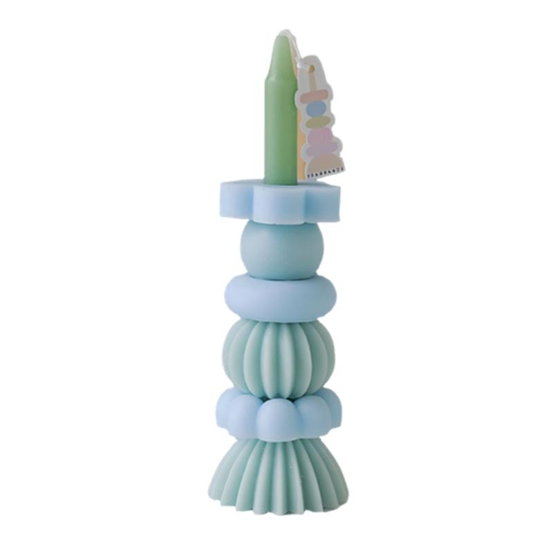 

Artistic Rainbow Stackable Scented Candle Soybean Wax Crafts Home Office Decors Gift For Women Friend Birthday Present