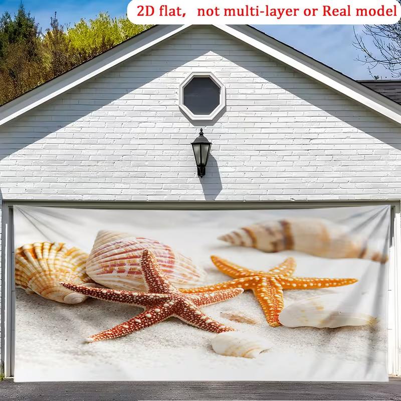 2D Starfish and Seashell Tapestry for Summer and Ocean-Themed Events