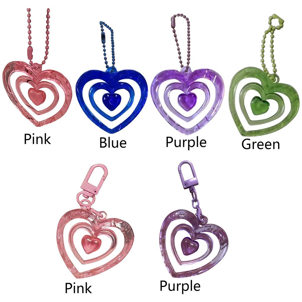 Cute Love Heart Keychain Car Key Chain Ring Heart Pendant Keyrings Party Favor for Handbag Purses Bag Wallet-Decoration