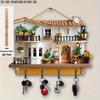 Flat Key Holder Orderliness Wood Space Saving Artistic Cafes Retro Style Home Storage DIY Installation Gift Giving Practicality