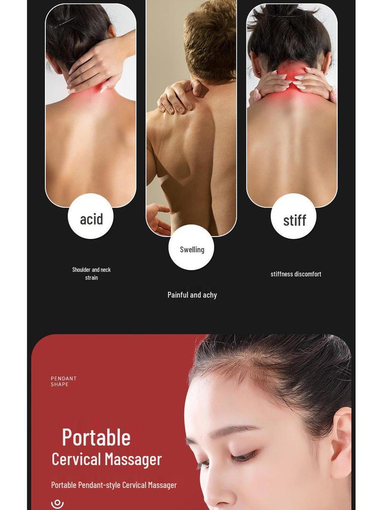 Portable Neck Massager with Intelligent Heat and Pulse Therapy