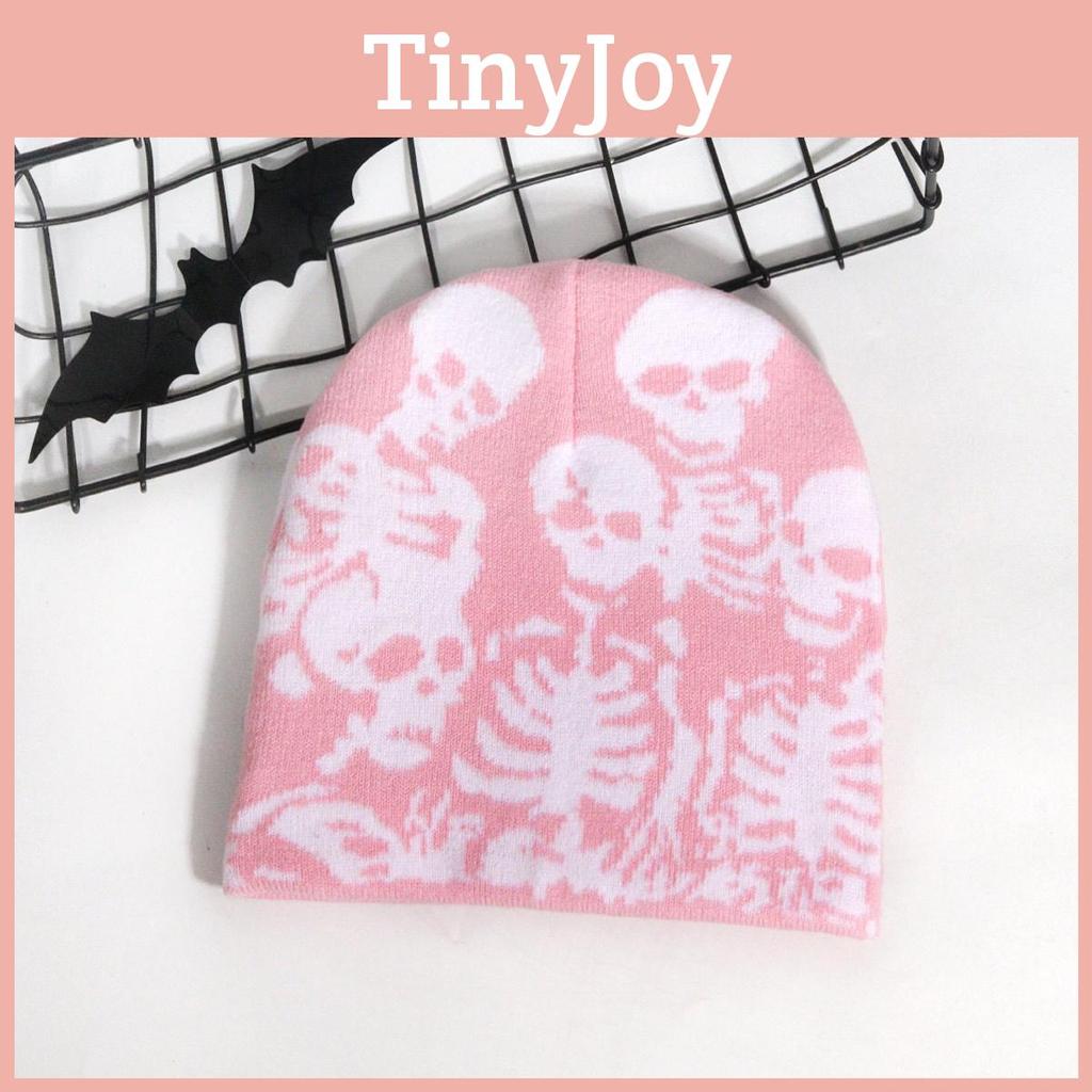 Skull Pattern Streetwear Knitted Hat With Acrylic Material For Fall And Winter Fashion Trend