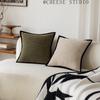 French Medieval Style Pillowcase Black Border Retro Green Cushion Cover American Style Living Room Sofa Decor Waist Pillow Cover