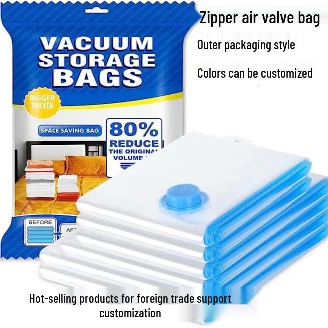 Enhanced Vacuum Storage Bag for Quilts & Clothes: Moisture-Proof, Air-Tight, Pump-Operated Travel Organizer