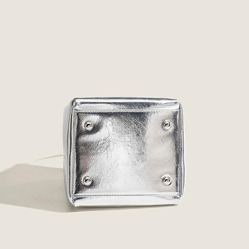 Fashion Female Crossbody Bags Luxury Trend Women's Shoulder Bag Small Square Bucket  Design Silver Purse and Handbag