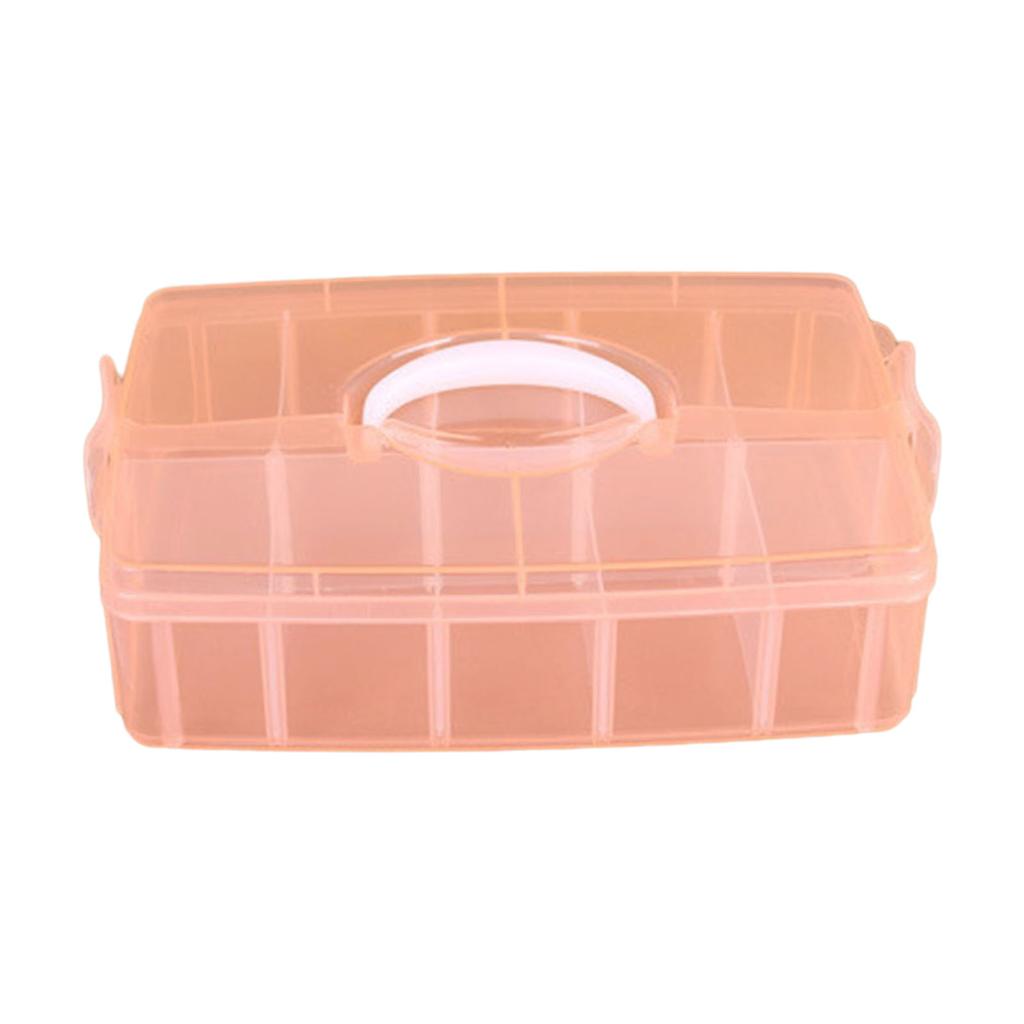 Plastic Box Rectangular Transparent Box with Handle Lid Storage Box Dustproof Jewelry Storage Case Container for Nail