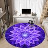 1pc Purple Lotus Chair Carpet for Office, Round Non-Slip Durable Large Size Office Carpet, Suitable for Office, Beautiful Decoration