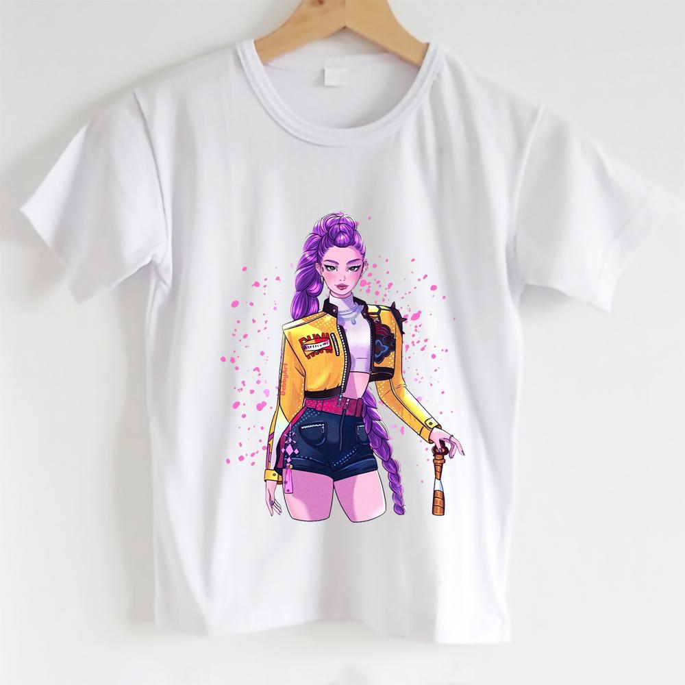 Kawaii Huntrix série periferní potisk, roztomilý a sladký vzor Rumi, dívčí módní tričko
