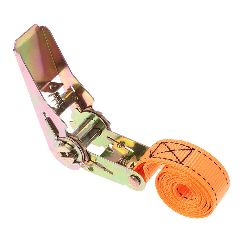 1M Cargo Ratchet Strap With Metal Buckle Adjustable Secure Tie-Down Tensioner Freight Car Fixed Tightener Rope For Luggage Goods