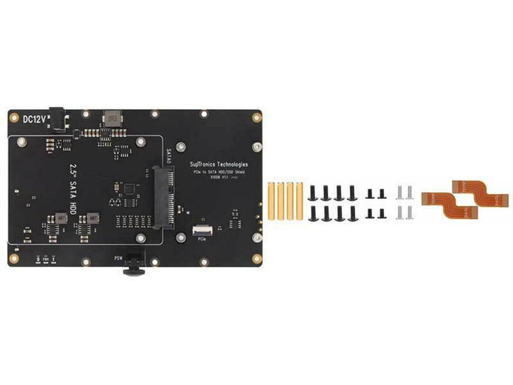 X1008 PCIe To 2.5"/3.5" SATA HDD/SSD Dual Drive Expansion Board for Raspberry Pi 5