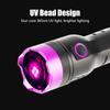 40W 4-core 365nm UV Flashlight Black Mirror 2-Mode Purple Light Ultra Viole Torch Pet Urine Stains Bed Bug Scorpions Detector