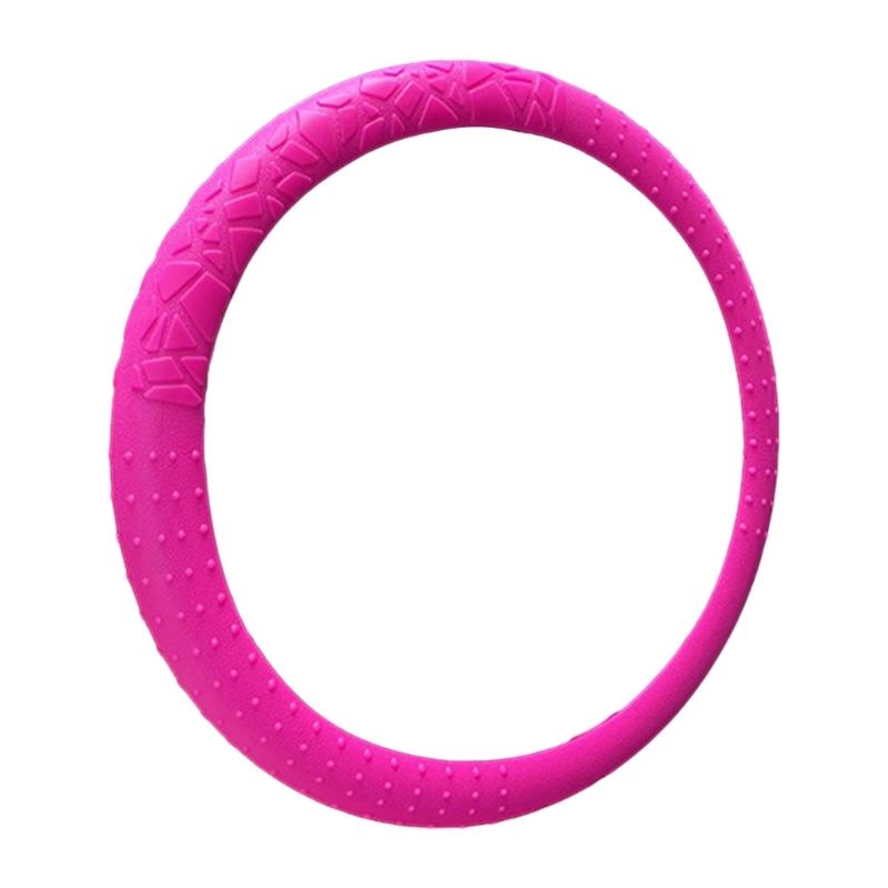 Car Steering Wheel Protector Covers 15inch Anti Slip Cover Elastic Geometric Pattern Cover Silicone Car Accessories