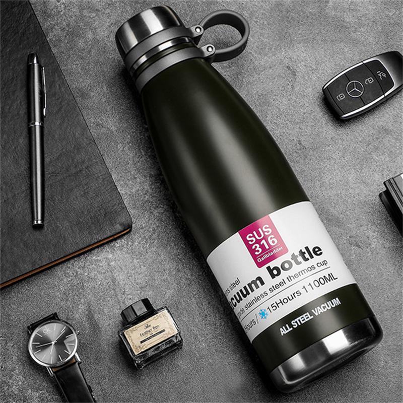 

Large Capacity Stainless Steel Thermos Bottle Vacuum Flasks Sport Water Bottle Insulated Water Travel Bottle Cup Keeping Warm 650ML зелений