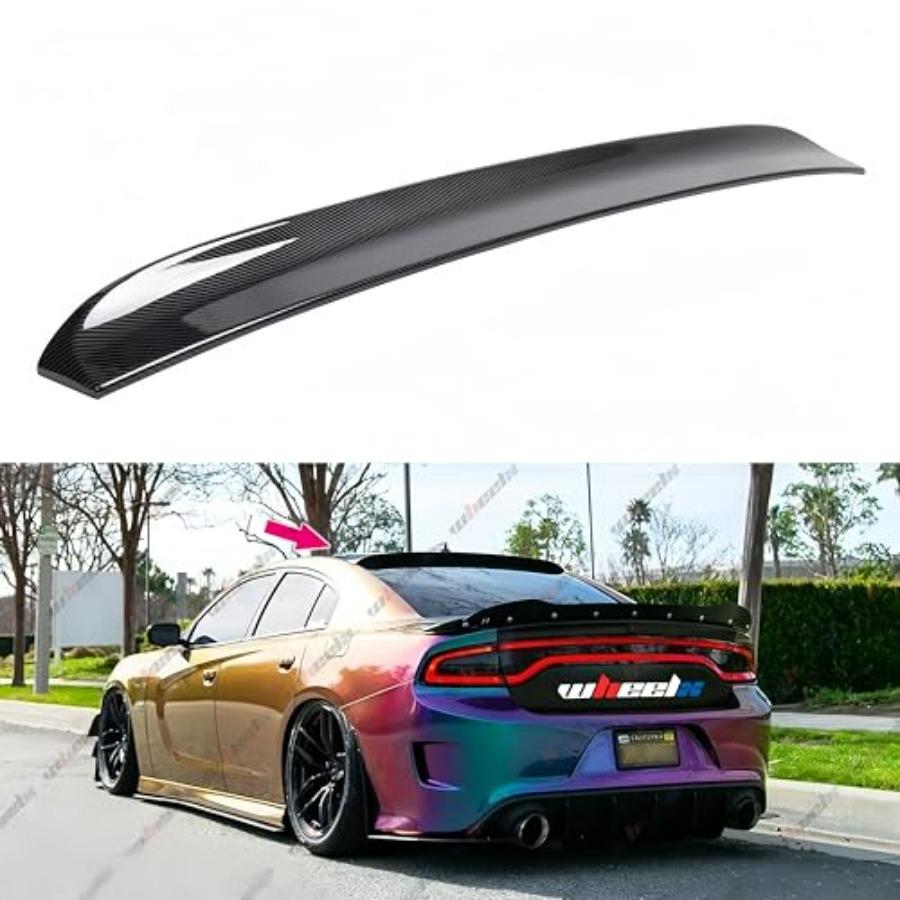 Tylny Spoiler Dachowy do Dodge Charger 2015-2023 Wszystkie Modele, Skrzydło w Stylu Duckbill Wzór Włókna Węglowego dla GT Pursuit R/T