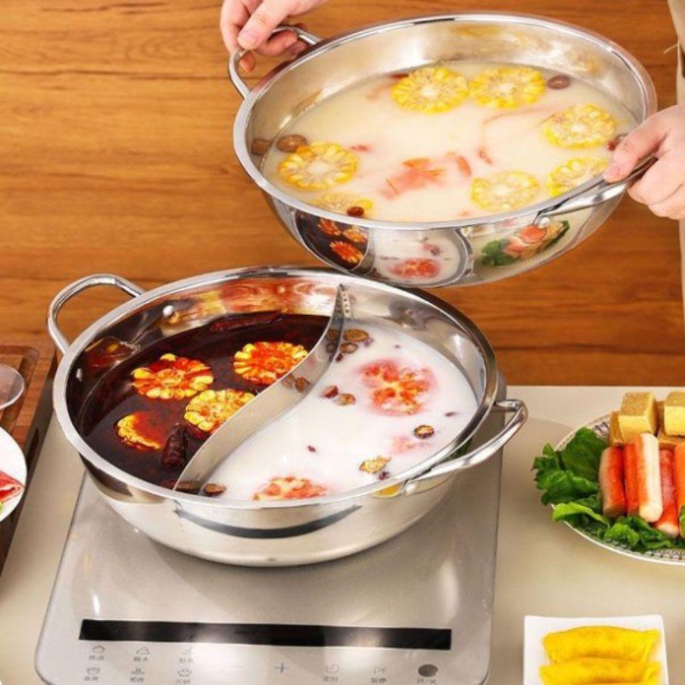 Thick Cooking Pot Stainless Steel Hot Pot Thickened Pot Stockpot Soup Pot  Barbecue Festivals