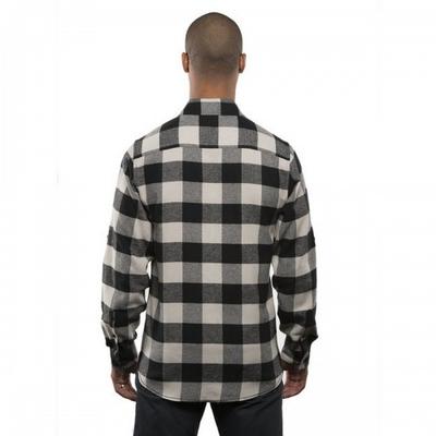 Burnside Mens Check Plaid Flannel Woven Shirt