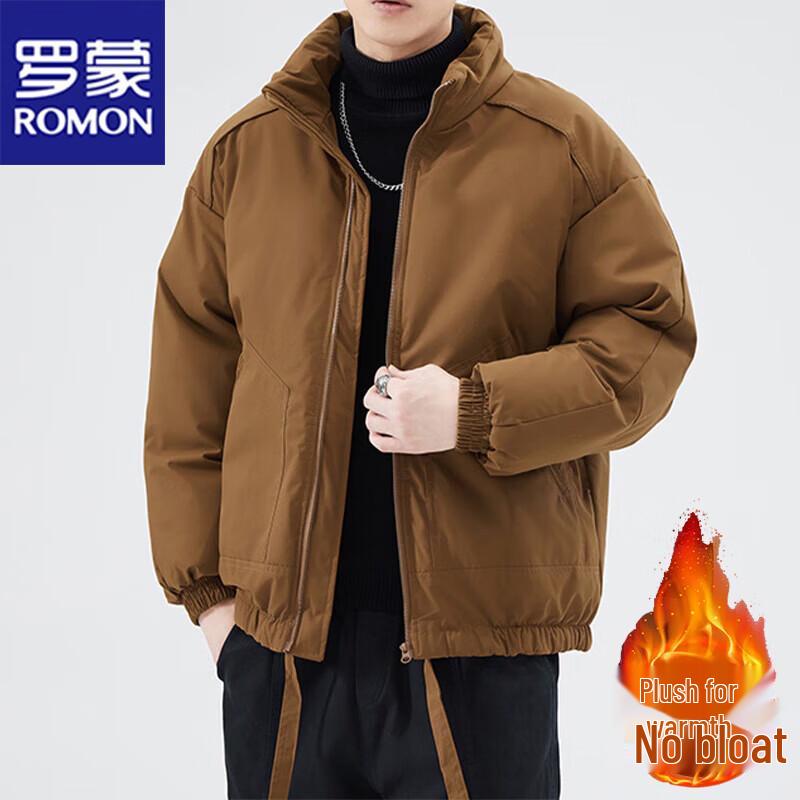 ROMON Men's Winter Stand-Collar Padded Jacket