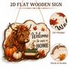 Cow Halloween Wall Decor, Wooden Welcome Hanging Sign Decoration