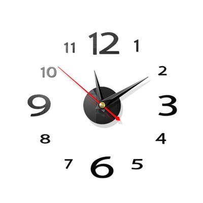 Wall Clock 3D DIY Wall Clock Mirror Sticker Big Watch Sticker Home Decor Unique Gift