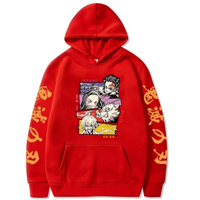 Japanese Anime Tanjiro Kamado Mitsuboshi Yoshinobu Patterned Hoodie Men Womnen Design Pullover Men Fleece Hoodies