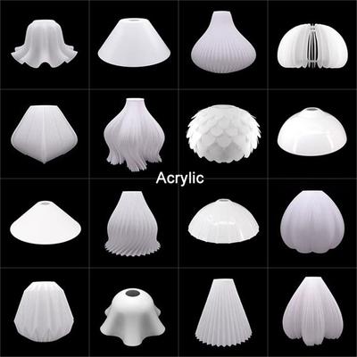 Industrial White Acrylic Lamp Shade E27 Plastic Lampshade Replacement PP Irregular E26 Bulb Cover for DIY Art Lighting Design