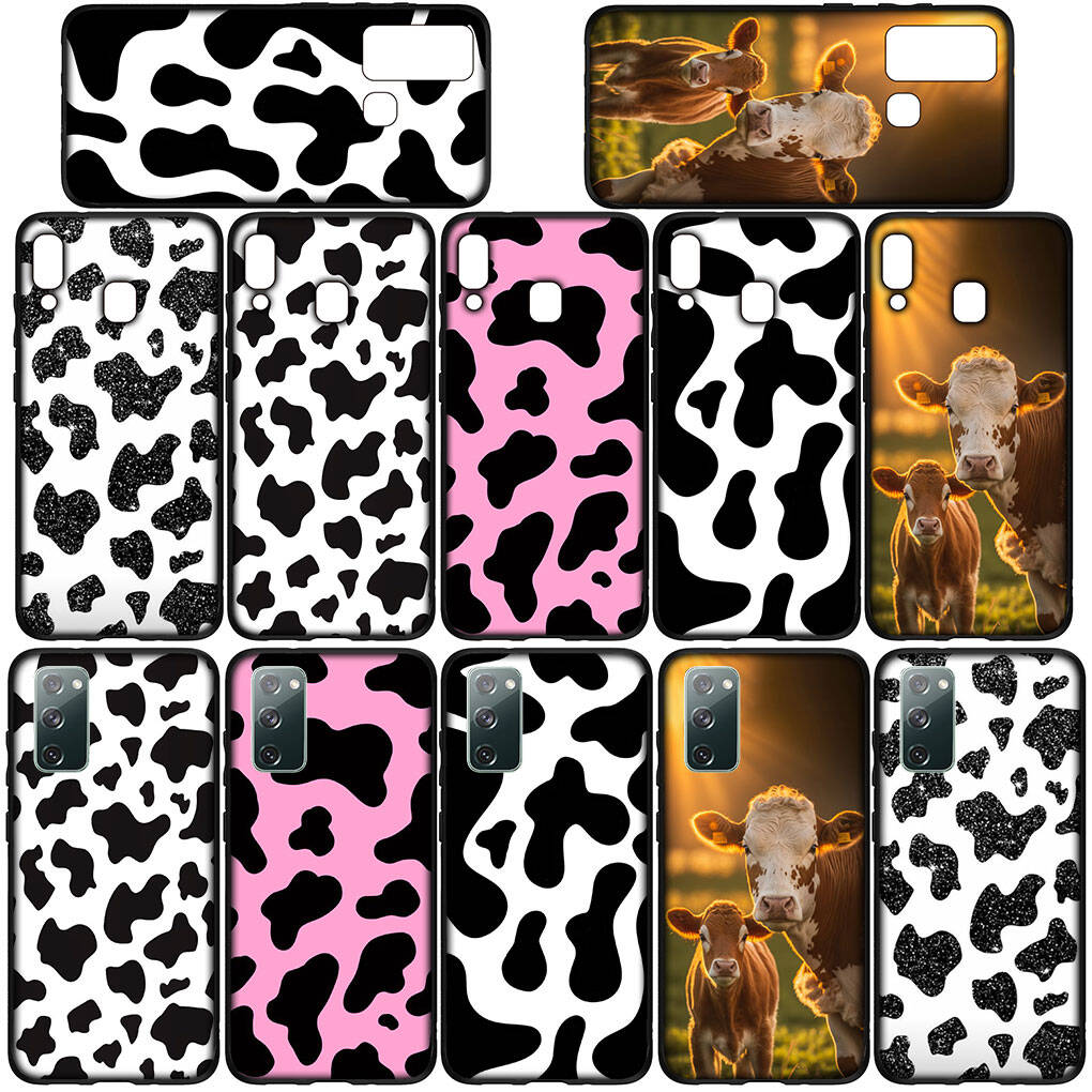 For Motorola Moto Edge 70 60 50 G54 G04 G24 G15 G86 Samsung Galaxy S25 iPhone 17 16 15 Xiaomi Redmi Note 14 13 Pro Max Phone Case Cow Print Cover