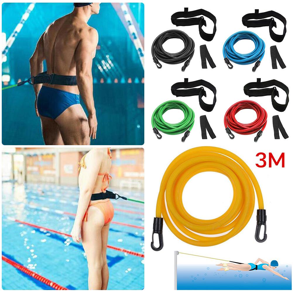 3m Adjustable Swim Training Elastic Belt Safe Swimming Training Rope Swimming Resistance Strength Training Equipment