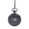Large Black Chunky Chain Pocket Watch with Double Roman Numerals & Openwork Lace