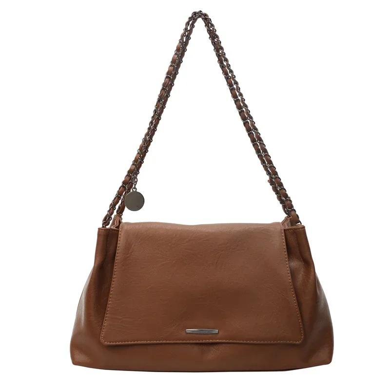 

Женская сумка через плечо из искусственной кожи с магнитной застежкой, однотонная сумка через плечо, модный стиль, высокое качество, горячая распродажа