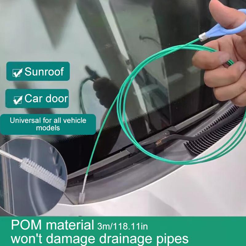 1Pc Long Flexible Hose Auto Sewer Cleaning Accessories 3M Pipe Unclogging Plastic Skylight Car Drain Cleaner Tool Sunroof