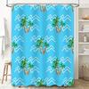 Sommer Strand Palme Blau Duschvorhang Wasserdicht Polyester Anpassbar Dekorative Badematte