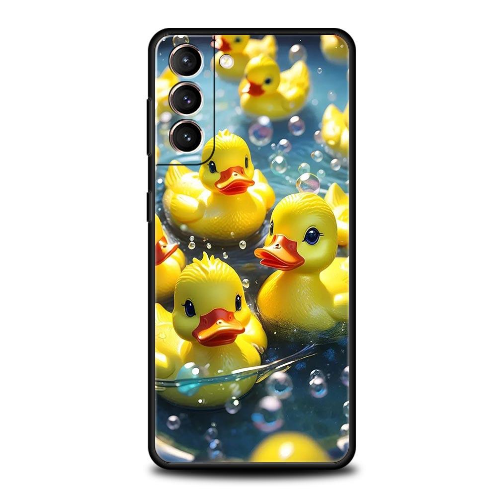 Cartoon Duck Phone Case Cover for Samsung Galaxy S26 S25 S24 S23 S22 S20 S21 FE Ultra S25 Edge Plus 5G Soft TPU Shell Fundas Bag