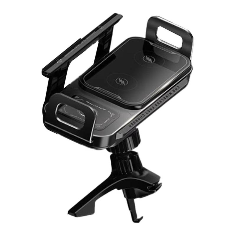 Fast Charging Foldable Car Phone Mount Electric Clamp Rotation Universal Compatibility Double Coils for Travel Use 1